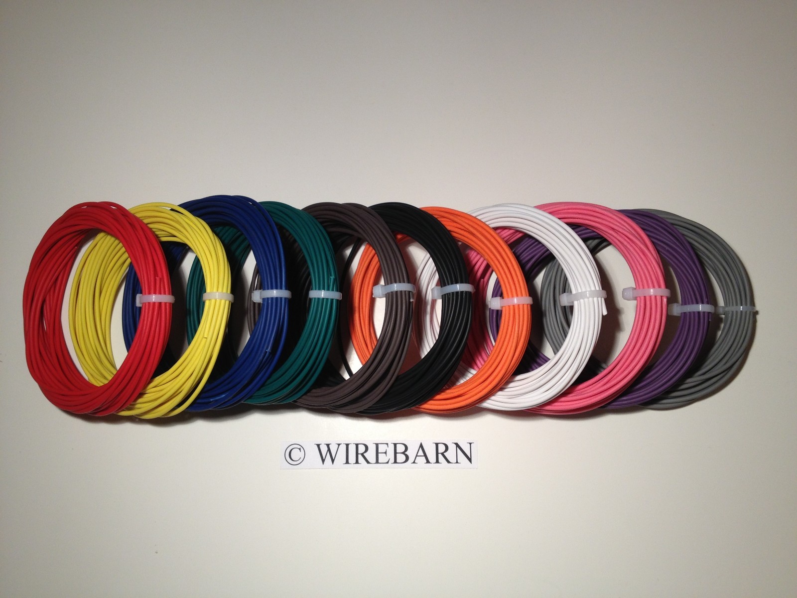 22 GAUGE TXL COPPER WIRE AUTOMOTIVE, MOTORCYCLE, SOLAR   -  14 COLORS AVAILABLE