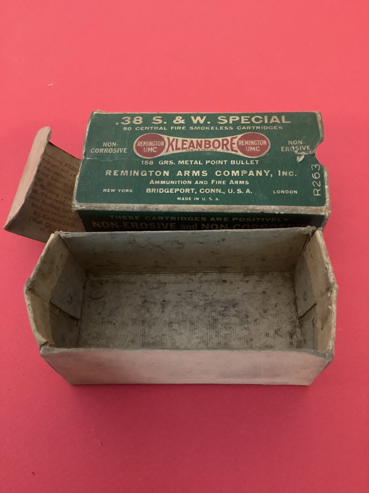 EMPTY Ammo Box REMINGTON KLEANBORE .38