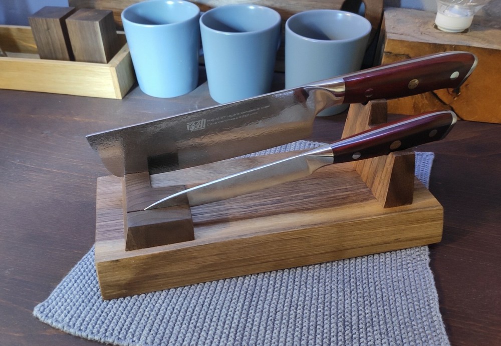 HeSy Handmade Dual Display Stand from solid walnut wood