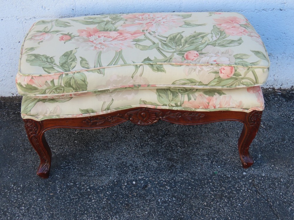 French Carved Large Stool Footstool Ottoman 6308