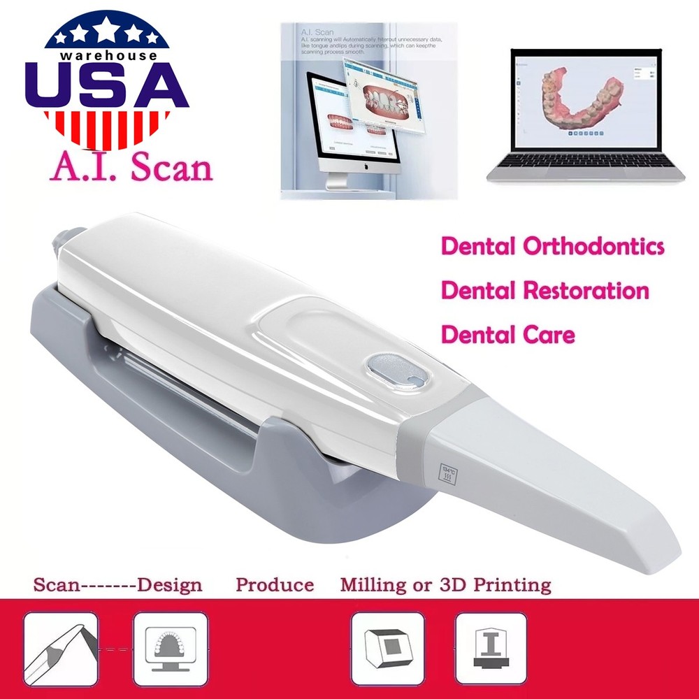 3D Scanner W/Scanning Software Dental Intraoral Scanner + Protective Tip & Cable