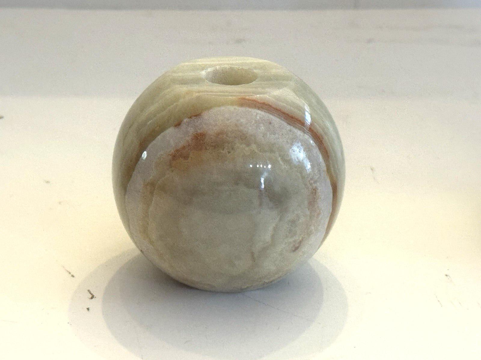 NEW OLD STOCK~ 2.5" dia Onyx Ball Lamp Spacer Break lamp part-Med Green