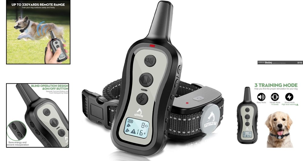 Versatile Shock Collar with Remote Control - Beep & Vibration Modes for Dogs