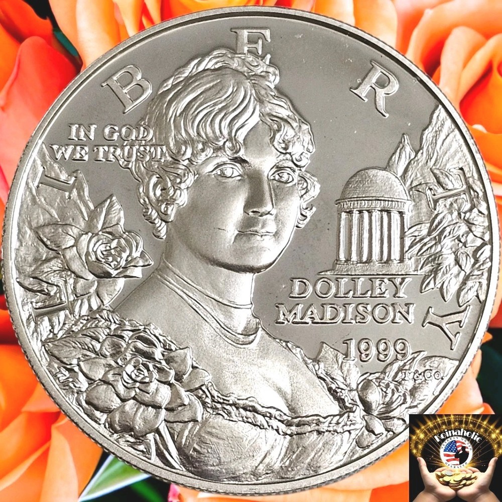 1999 P Dolley Madison Proof Commemorative 90% Silver Dollar, Fast Ship 🚢