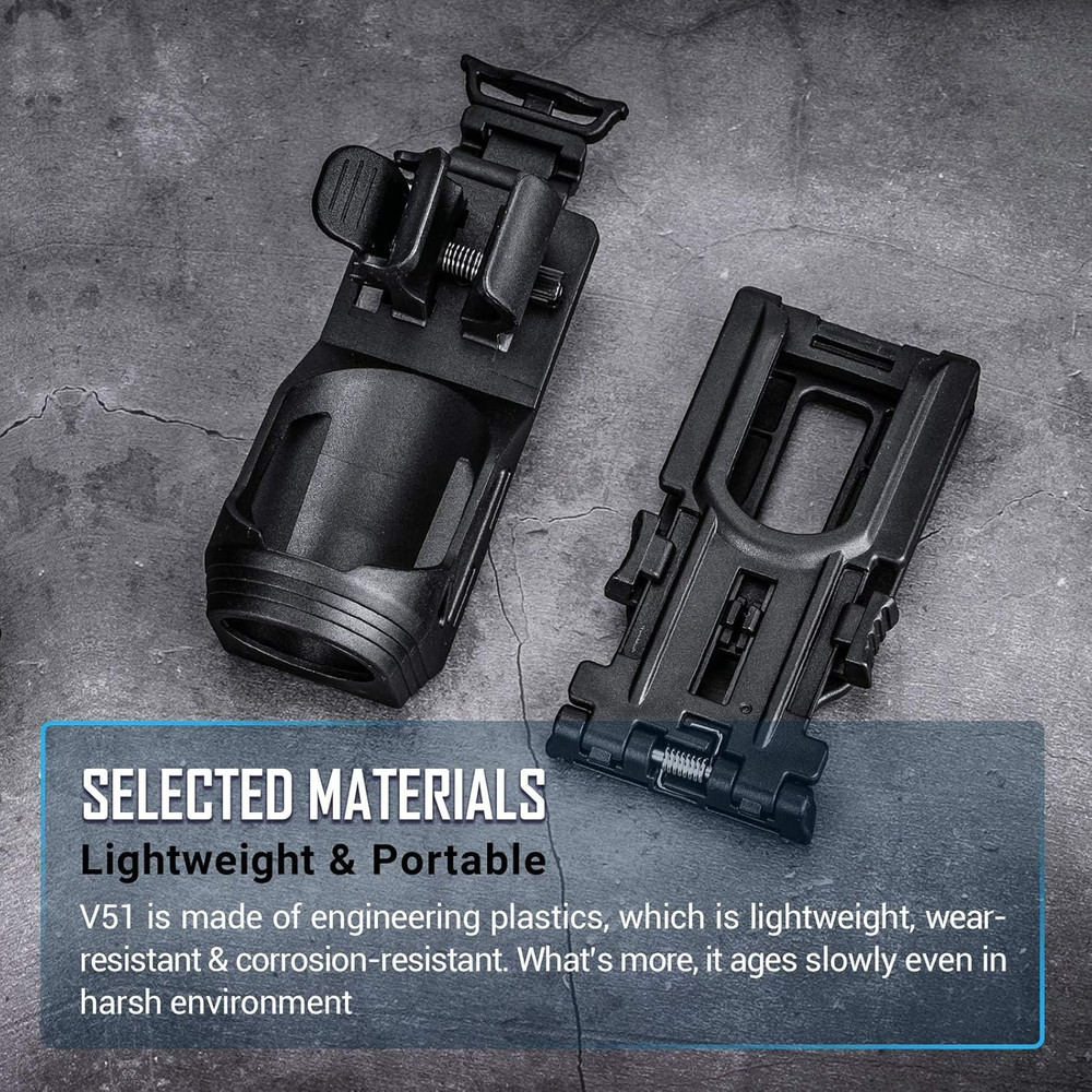 V51 Tactical Flashlight Holster with Adjustable Locking Belt System