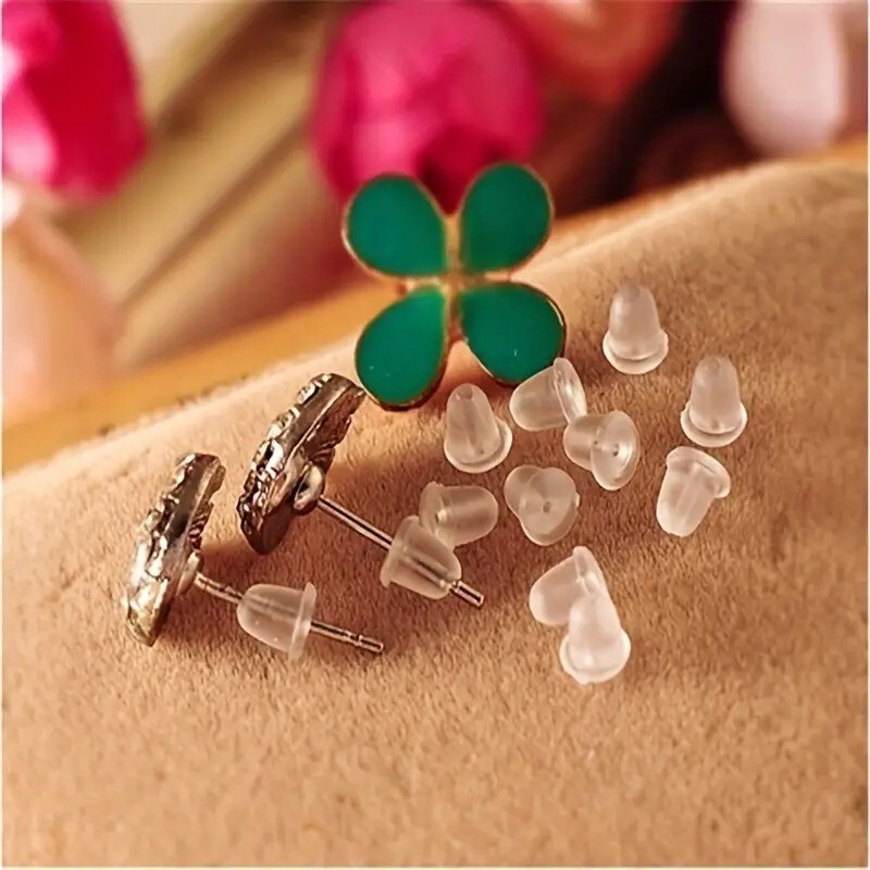 10pcs silicone rubber earring back stoppers for secure earring lock accessories