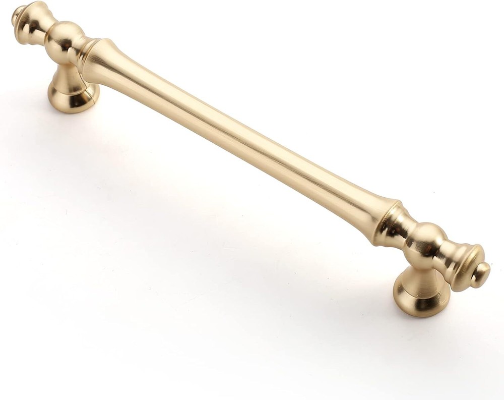10 Pack 5 in (128 mm) Brushed Brass Cabinet Pulls, Gold Cabinet Pulls