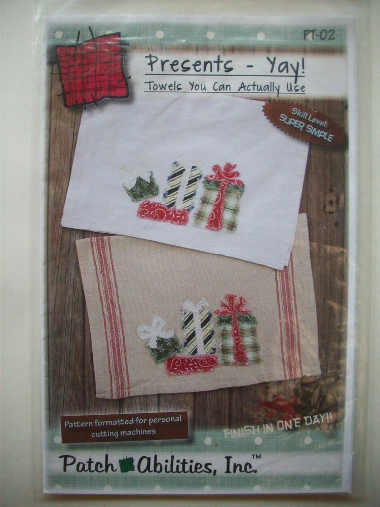 Super simple Christmas presents dish towels pattern