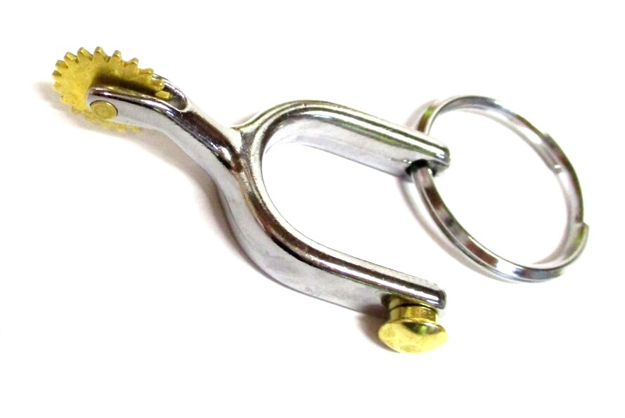 Roping Spur Key Chain w/Stainless Ring Western Novelty Gift New Free Ship