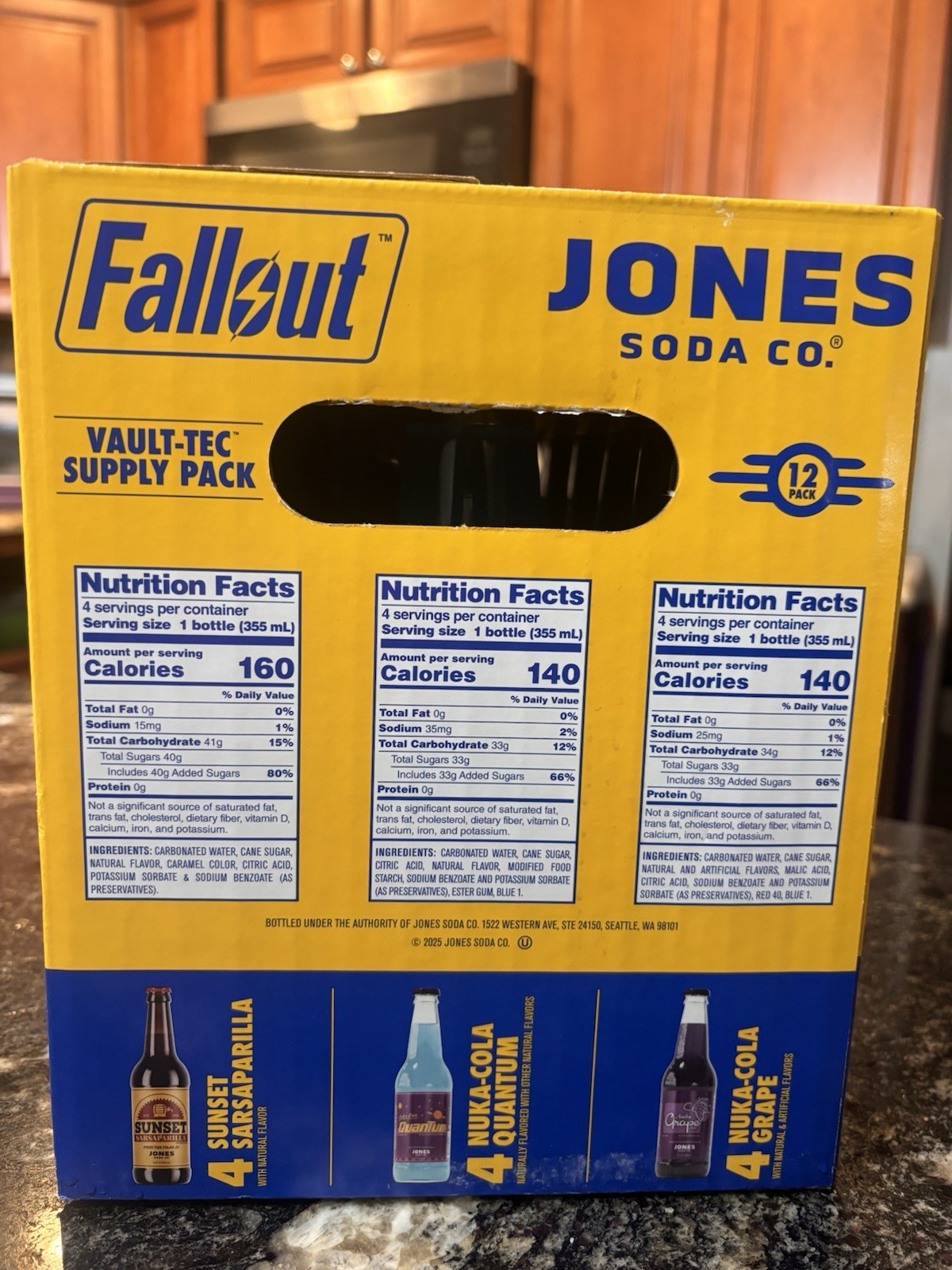 Jones Soda Co. Vault-Tec Supply Pack 12 Bottles Sarsaparilla Quantum Grape