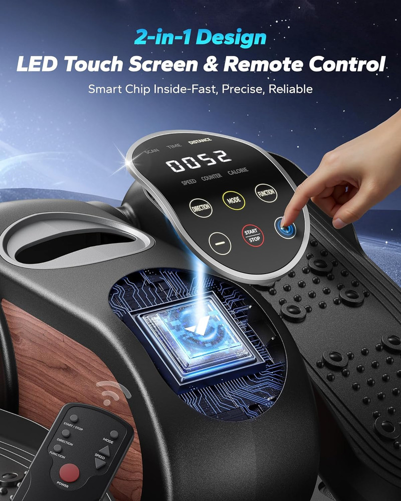 Under Desk Elliptical Machine, Leg Exerciser While Sitting for Seniors