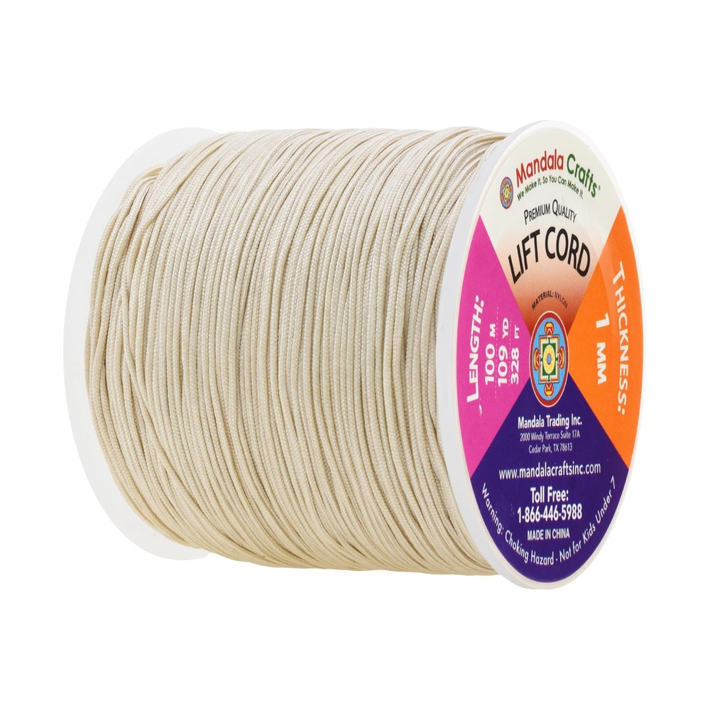 Mandala Crafts 1mm Egg Shell Blind Strings Lift 109 Yards,