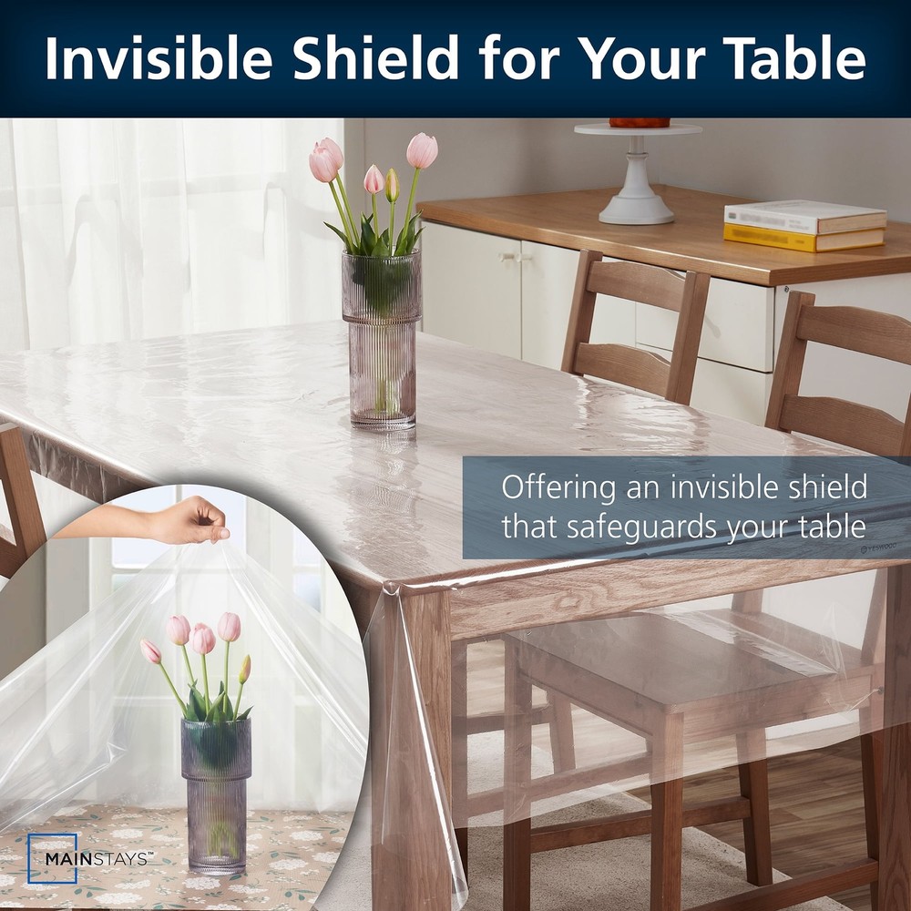 Mainstays Clear PEVA Table Protector 60" x 102" Rectangle