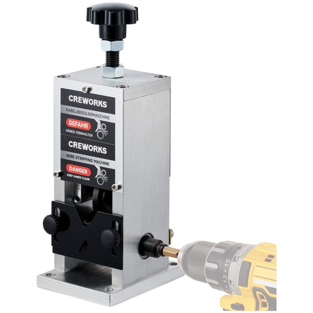 Portable Drill-Powered Wire Stripping Tool: 0.06"-1" Capacity, Ergonomic Design
