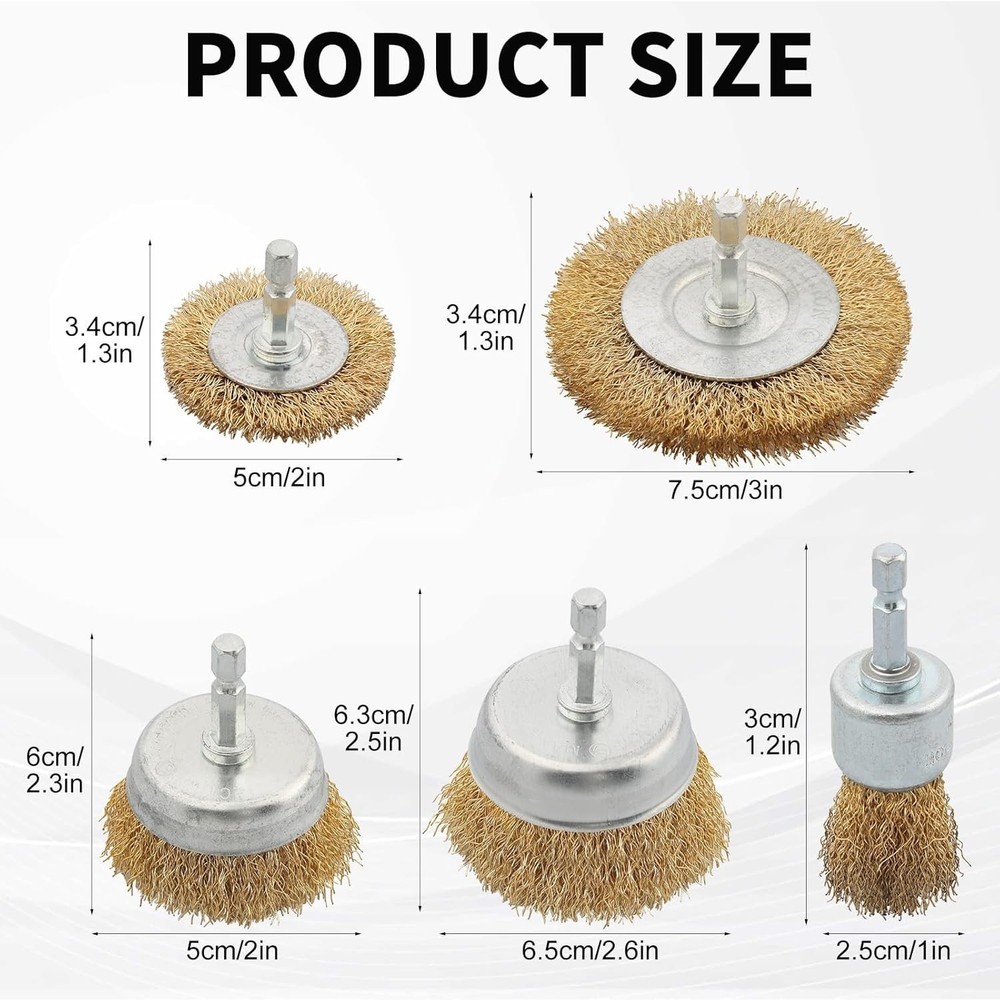 Comprehensive 30-Piece Wire Brush Drill Set - Ideal for Rust Removal Tasks
