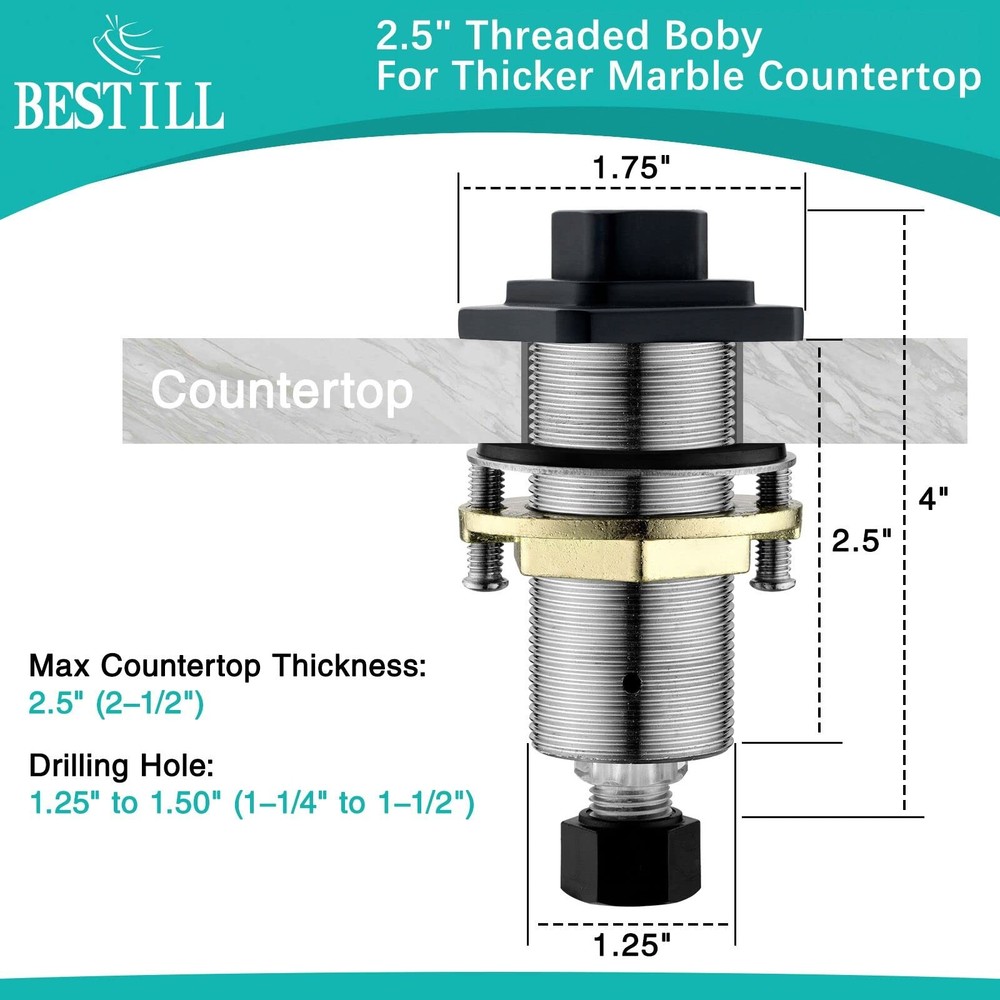 BESTILL Garbage Disposal Air Switch Kit, UL Listed, Matte Black Square Push