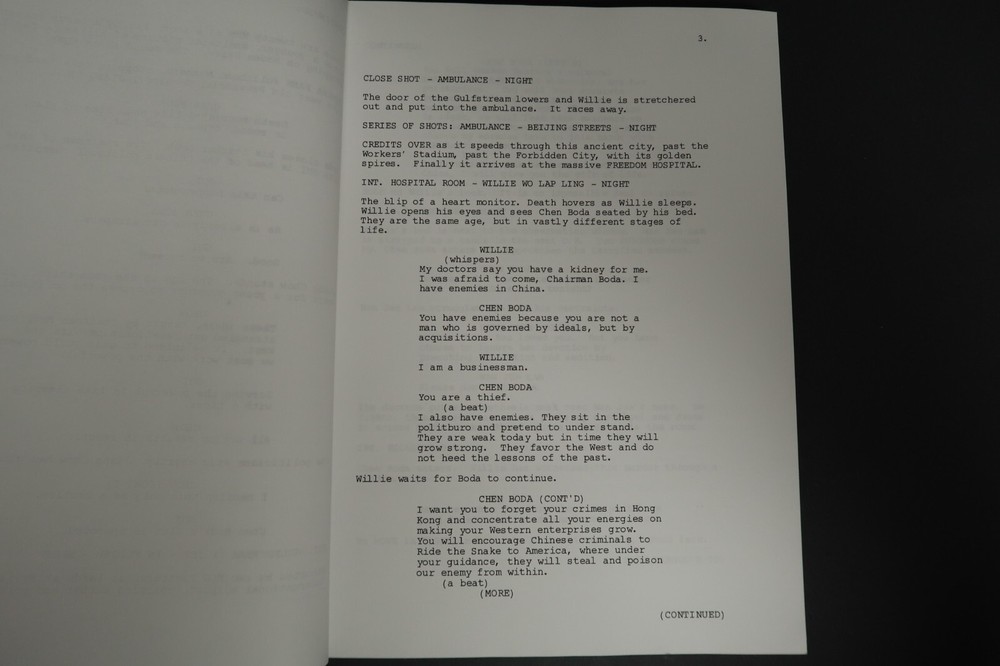 Riding the Snake Original TV Script Screenplay Stephen J. Cannell Studios 2006