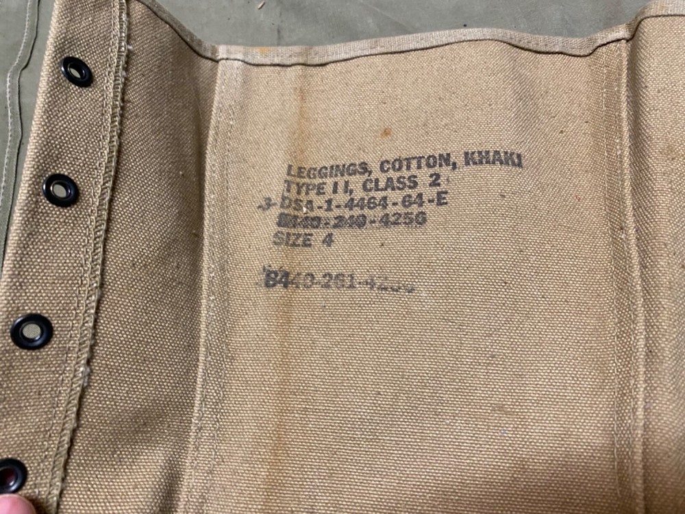 ORIGINAL WWII US USMC MARINE P1941 COMBAT FIELD LEGGINGS-SIZE 4