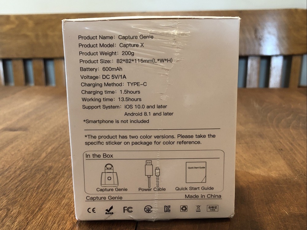 Capture Genie Smart for Iphone and Android - Capture Black New Sealed