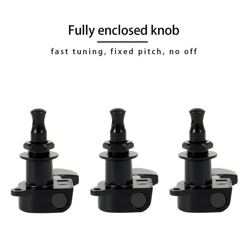 Black 6R Inline Guitar String Tuning Peg Tuner Machine Head for Strat TL