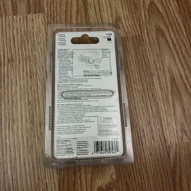 Master Lock 175D Combination Padlock 2" inch Wide. Resettable Combo