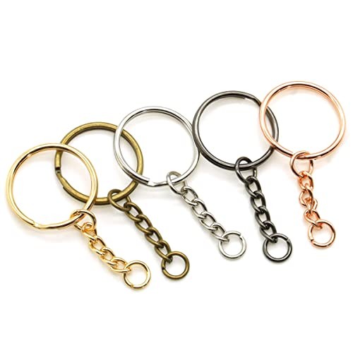 100 Pieces Split Keychain Rings, Metal Split Keychain with Open Jump Ring and