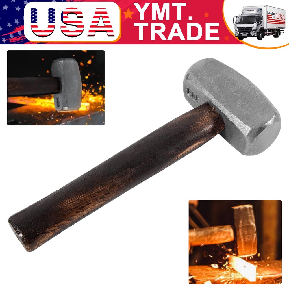 Blacksmith 3LB Handmade Forge Hammer for Farrier, Knife Maker, Blacksmith