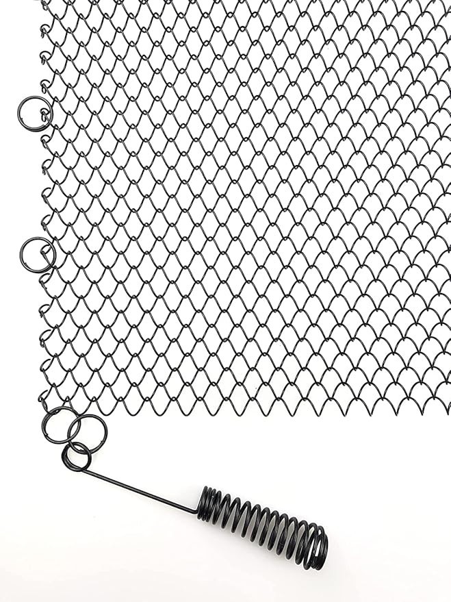 Sunshinecarpentry Fireplace Mesh Screen Curtain, Two Panels. Rod kit NOT Include