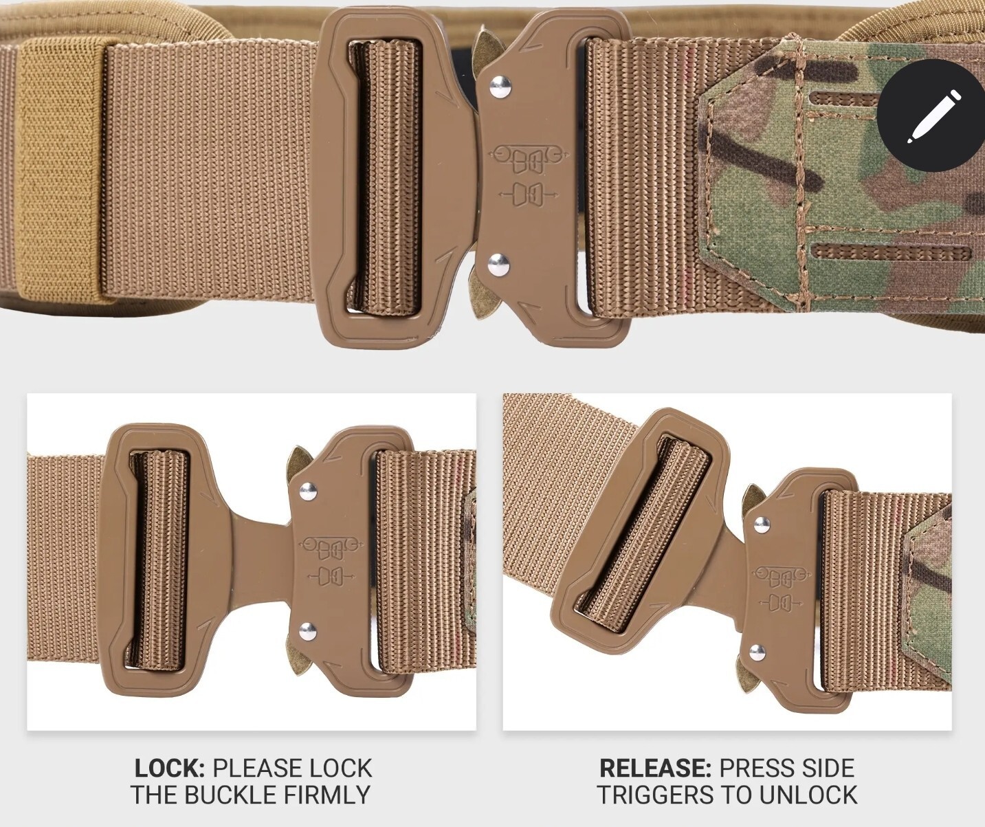 DEFCON V1 BATTLE BELT | Heavy Duty Tactical Molle Riggers Belt | Inner Belt/Pad