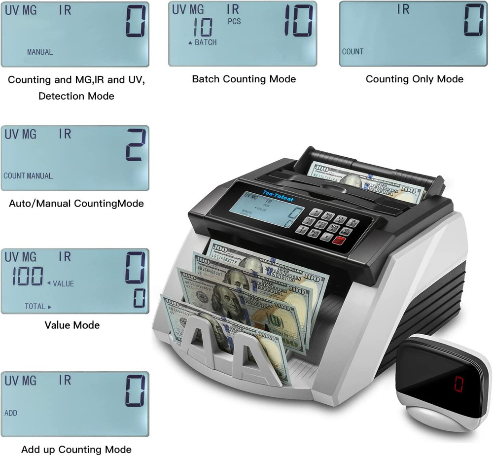 Bill Counter Machine, Money Counting Machine with UV/MG/MT/IR Counterfeit Detect