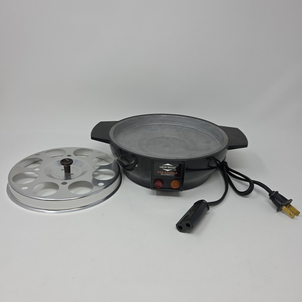 West Bend 5820 Vtg Automatic Egg Cooker Base Rack & Power Cord Only