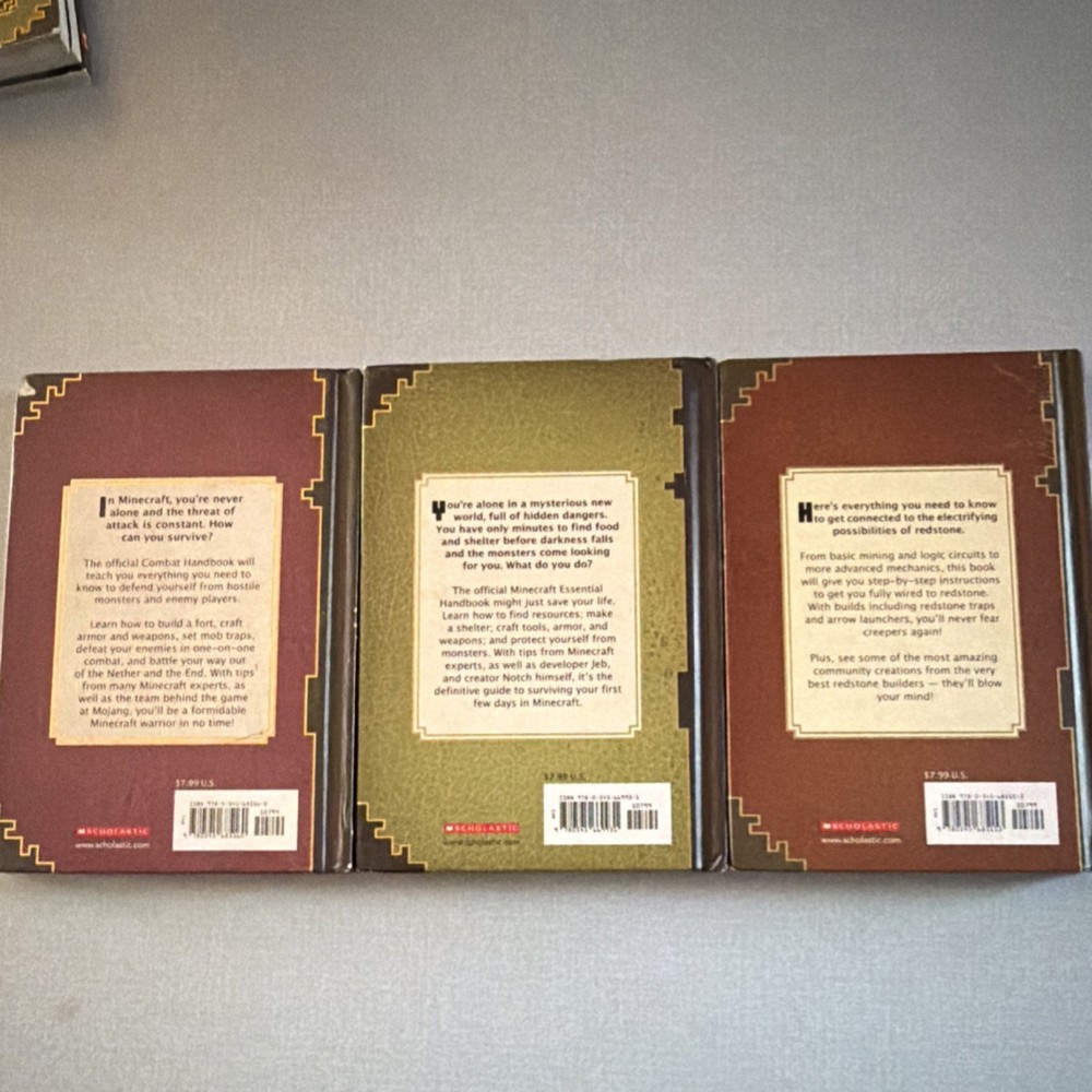 Scholastic Minecraft Combat, Essential & Redstone Strategy Guides Set