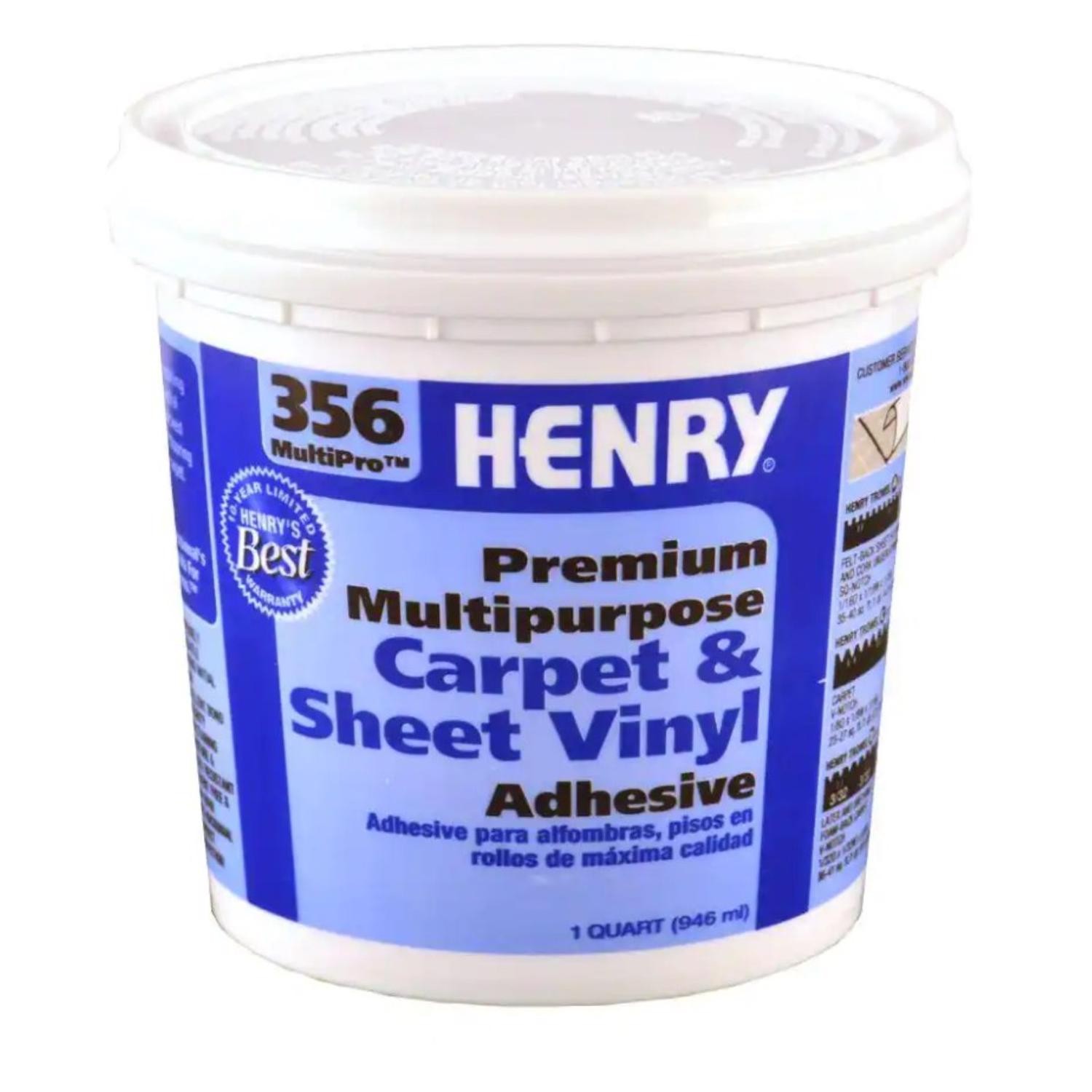 Henry 12072 356 Multipro High Strength Paste Carpet & Sheet Vinyl Adhesive 1 qt.