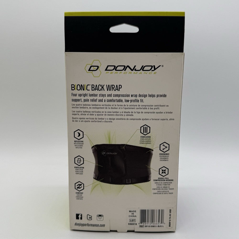 DonJoy Performance BIONIC Back Wrap Large (Waist: 37" - 41")