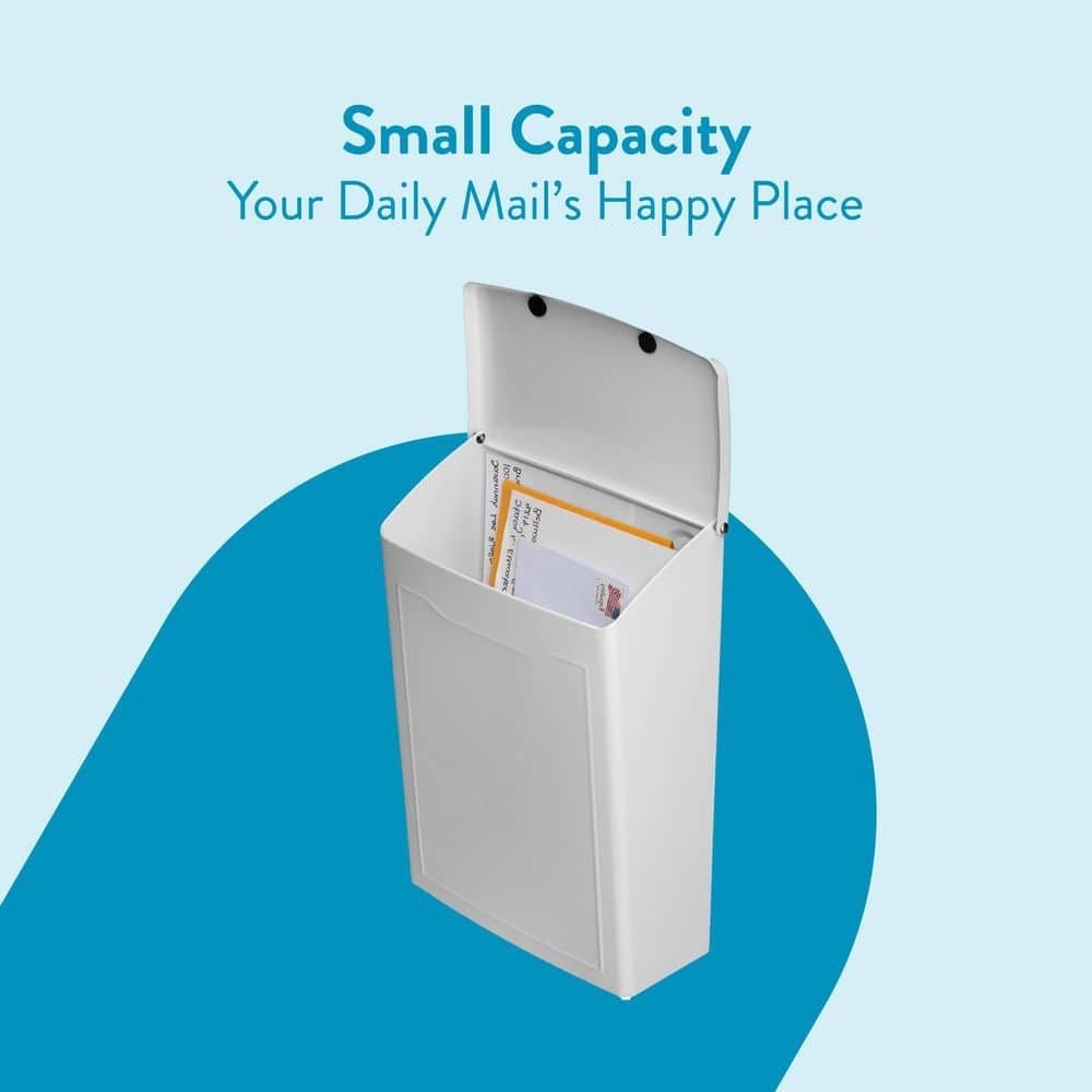 Marina White Small Steel Wall Mount Mailbox