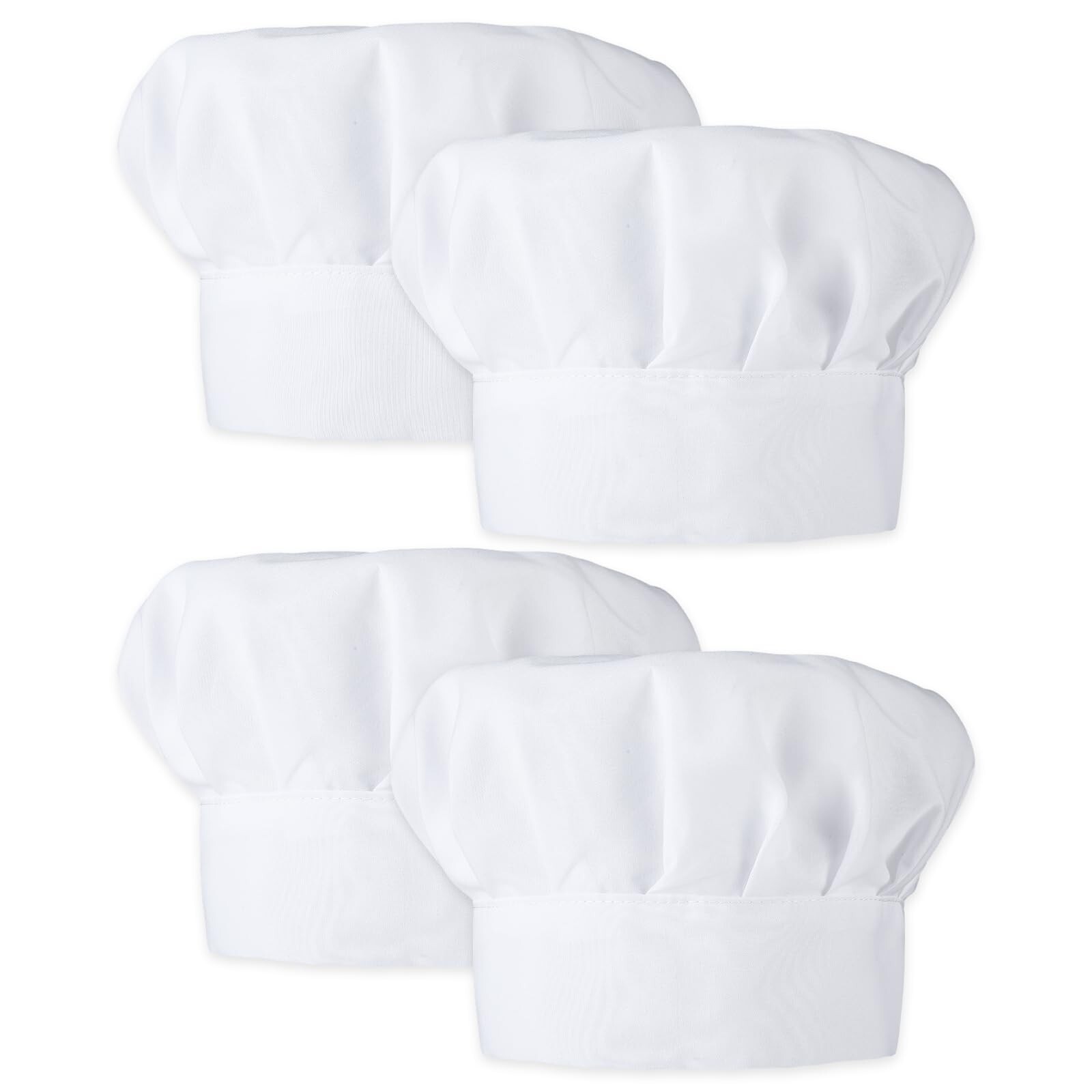 4 Pack Chef Hats for Kids,Adjustable Elastic White Kids Chef Hat,Cotton Polye...