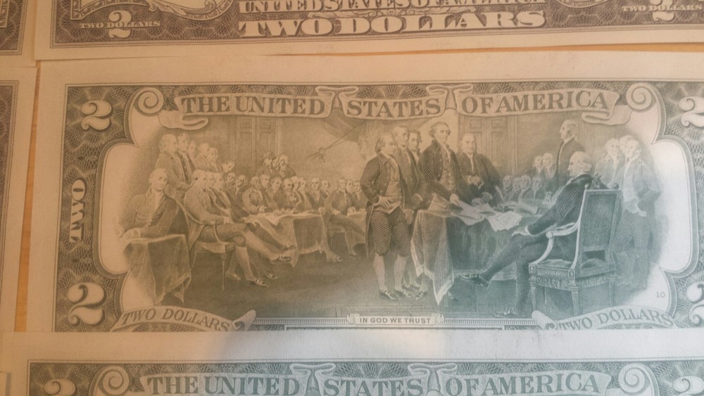 Mint, Uncirculated Two Dollar Bill, Crisp $2 Note, Sequential Order 1995-2017