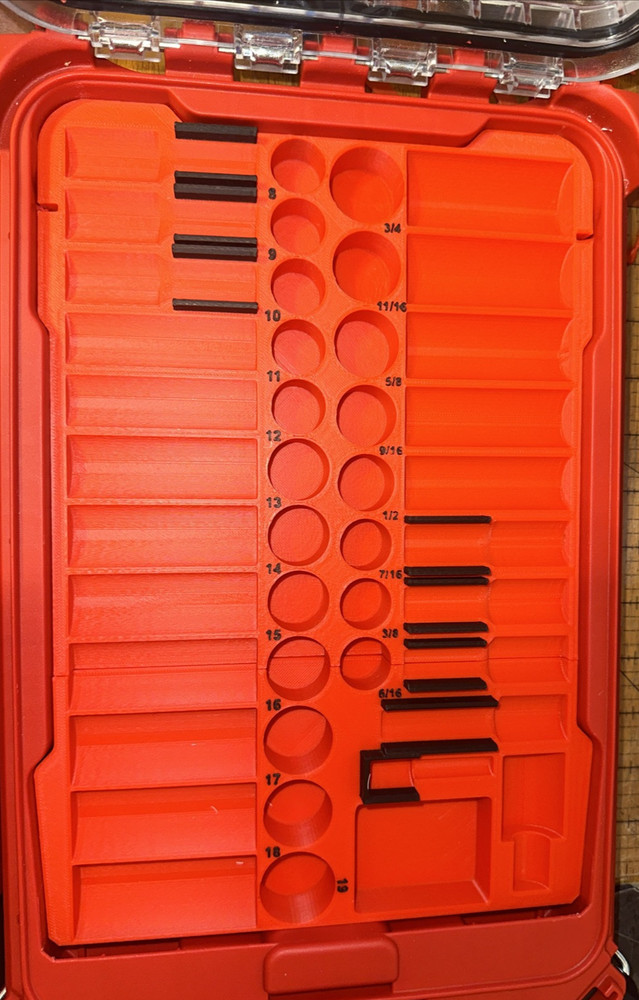 Milwaukee 3/8 inch 43 pc Impact Socket Packout Tray (Insert Tray only)