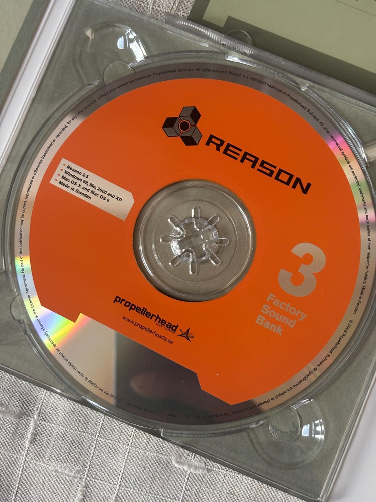Propellerhead Reason 2.5 Software & Tutorial Disc- No License No- Disc's Only