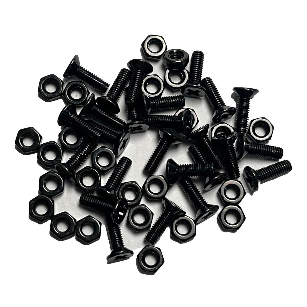 D-Style Panel Jack Screws with Nuts, Black (pack of 24)