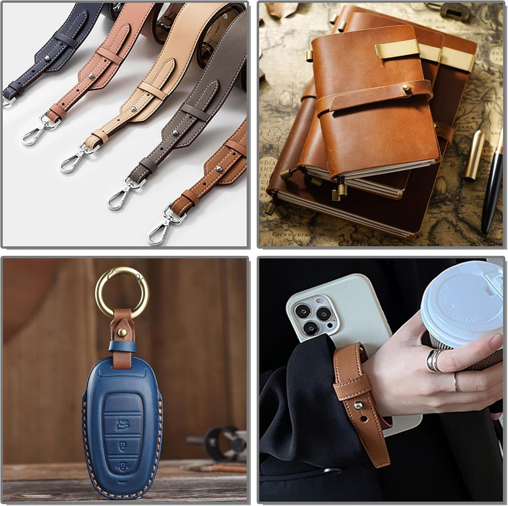 120 Sets Round Head Button Stud Assorted Sizes Button Screw Stud for Leather Chi