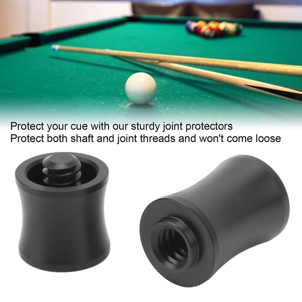 2Pcs Plastic Billiard Joint Protectors Black Pool Stick Joint Protectors