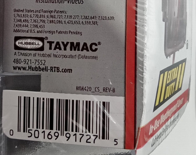 TayMac MM420C Rectangle Weatherproof Cover Thermoplastic
