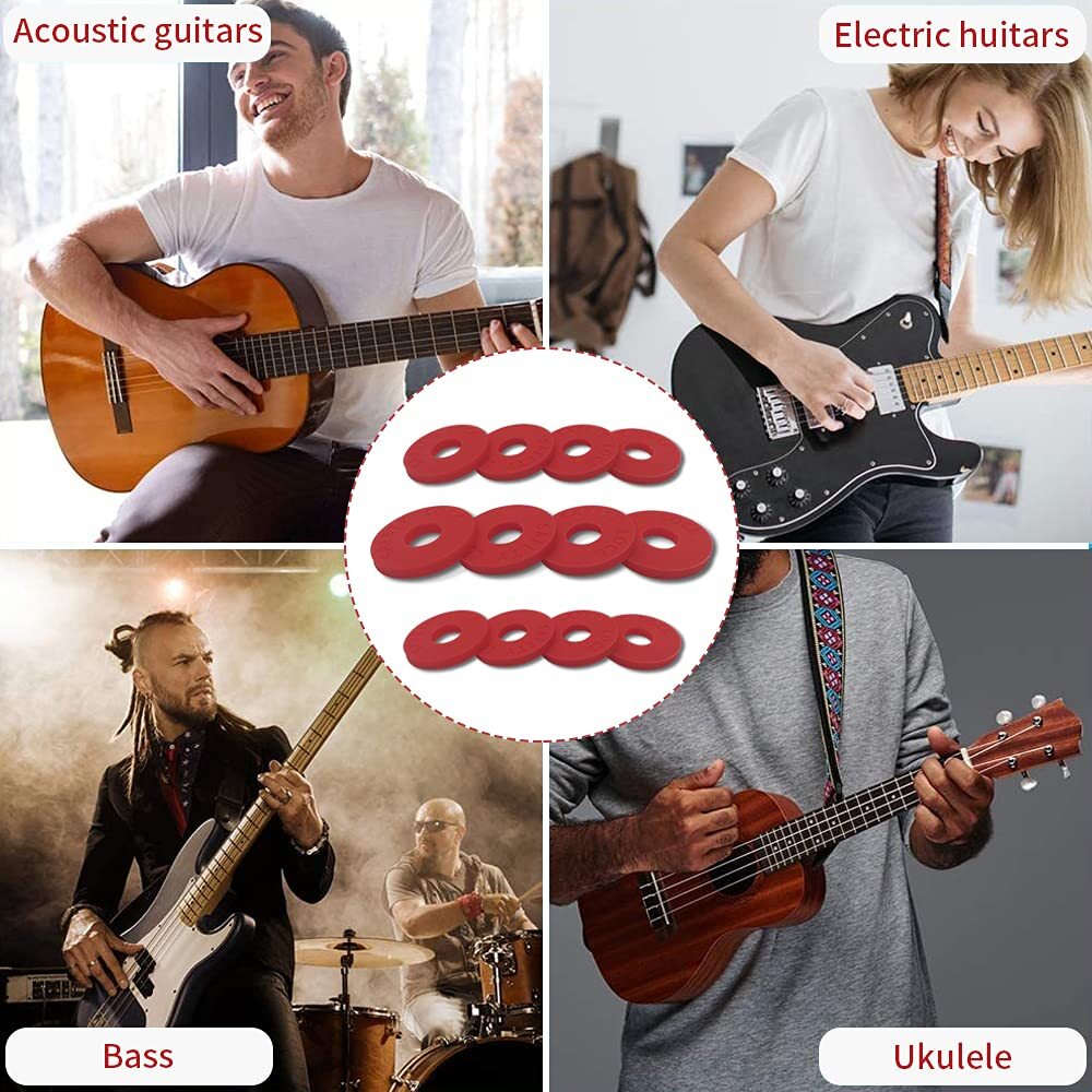 12 Pcs Guitar Strap Locks Silicone Strap Locks Rubber Guitar Protector