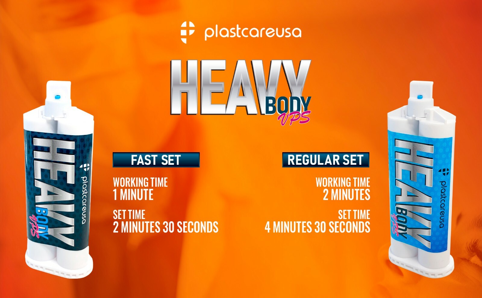 Heavy Body Fast Set, Dental Impression Material 50mL Cartridge (Choose Qty)