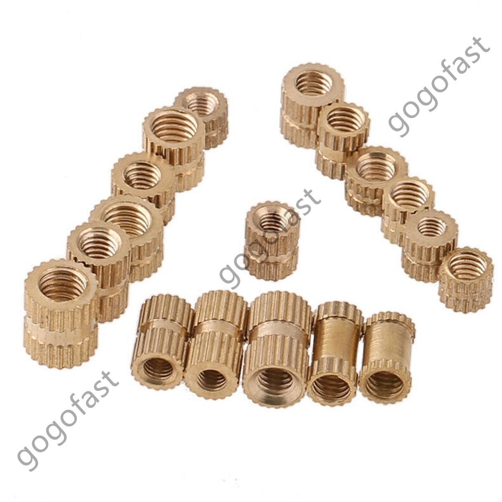 M2 M2.5 M3 M4 M5 M6 Brass Cylinder Knurled Threaded Round Insert Embedded Nuts
