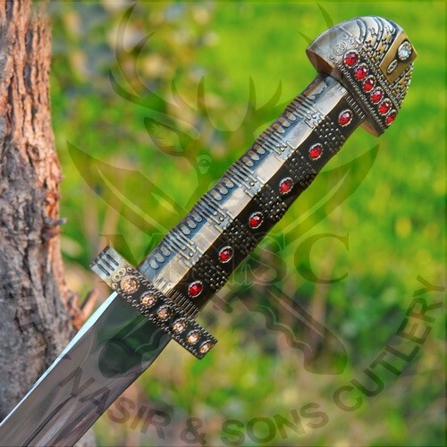 CUSTOM HANDMADE D2 TOOL STEEL COMBAT SWORD VIKING TEMPLER SWORD