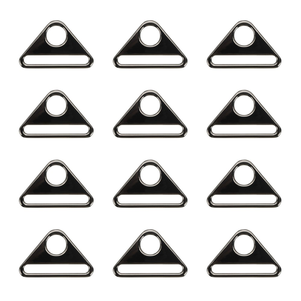 Triangle D Rings, 12 Pcs 2 Inch Triangle Buckle Adjuster, Black