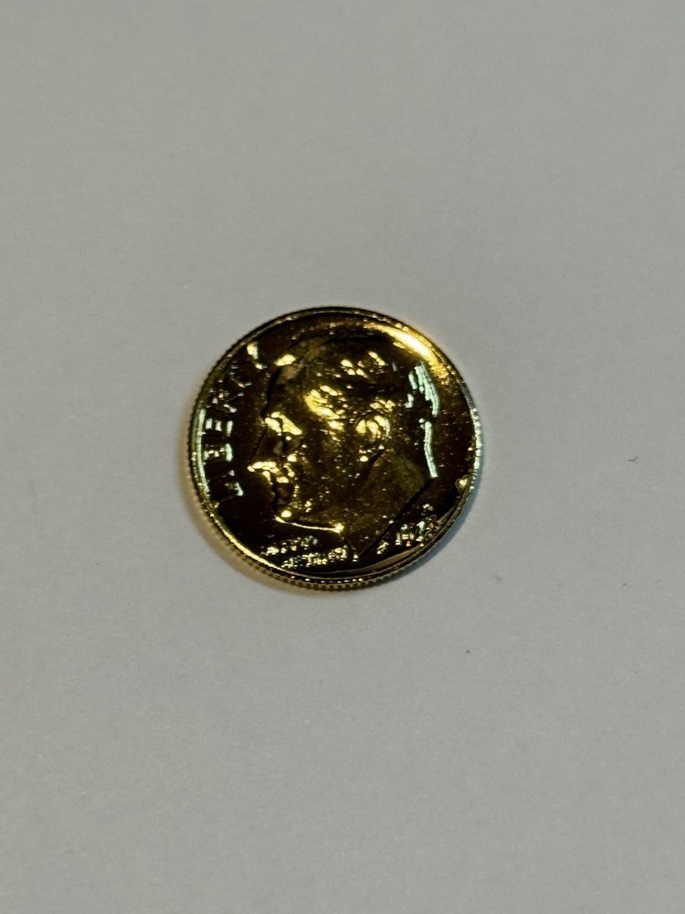 24K Gold Plated Dimes, Uncirculated Coin