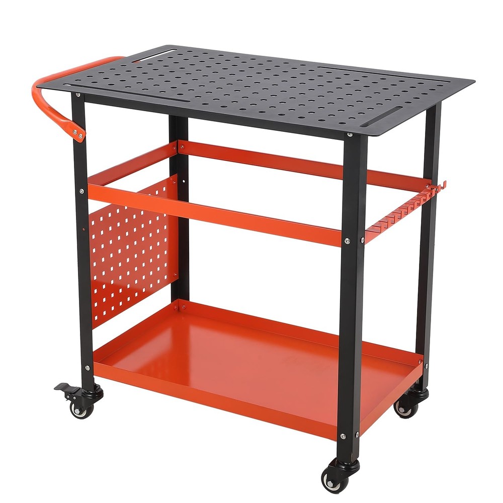36"x24" Welding Table ,Heavy Duty Rolling Welding Workbench 600LBS Tool Storage